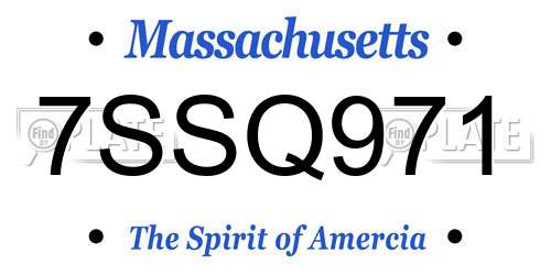 7SSQ971 Massachusetts License Plate