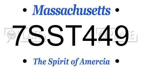 7SST449 Massachusetts License Plate