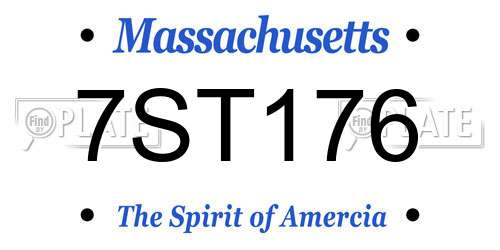 7ST176 Massachusetts License Plate