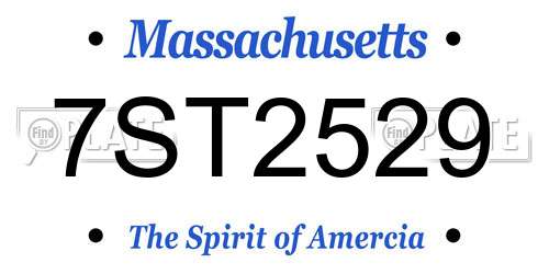 7ST2529 Massachusetts License Plate