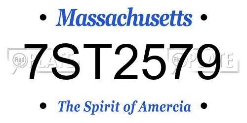 7ST2579 Massachusetts License Plate
