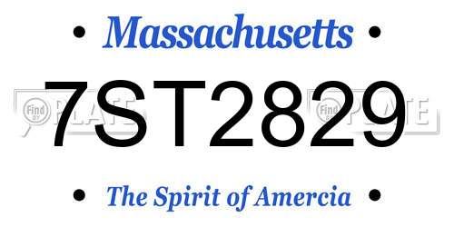 7ST2829 Massachusetts License Plate