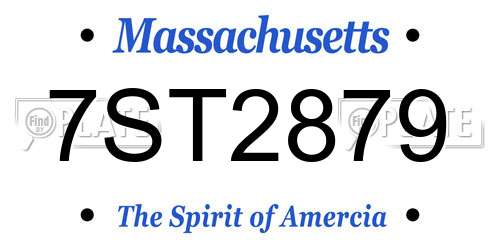 7ST2879 Massachusetts License Plate