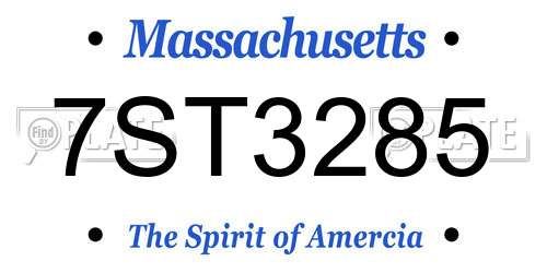 7ST3285 Massachusetts License Plate