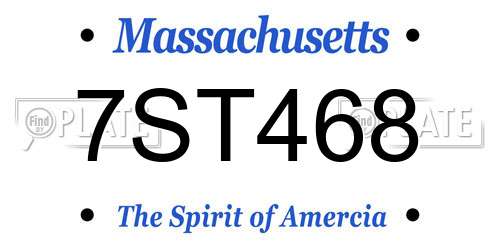 7ST468 Massachusetts License Plate