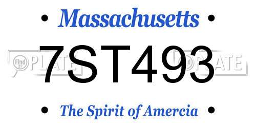 7ST493 Massachusetts License Plate