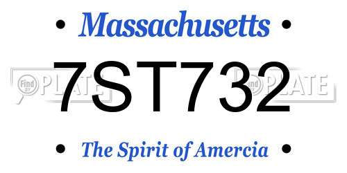 7ST732 Massachusetts License Plate