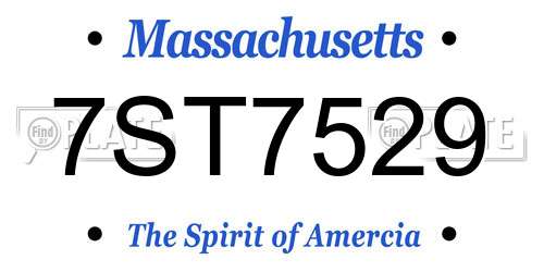 7ST7529 Massachusetts License Plate