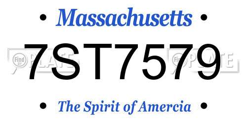 7ST7579 Massachusetts License Plate