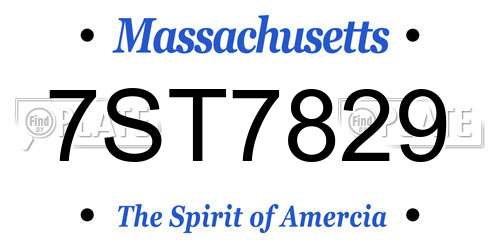 7ST7829 Massachusetts License Plate