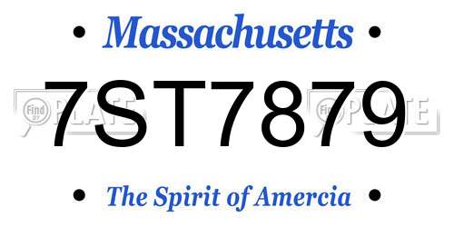 7ST7879 Massachusetts License Plate