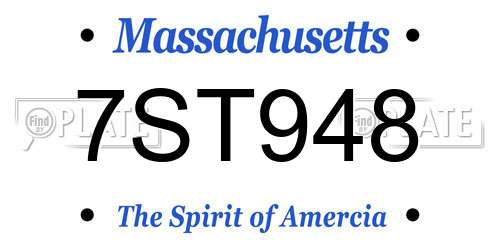 7ST948 Massachusetts License Plate