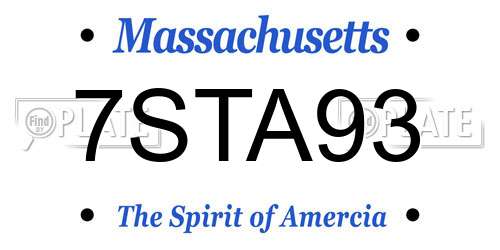 7STA93 Massachusetts License Plate