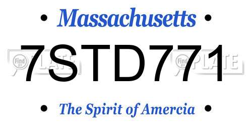 7STD771 Massachusetts License Plate