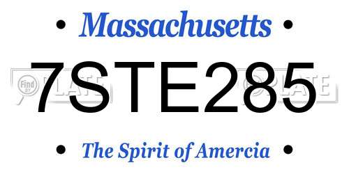 7STE285 Massachusetts License Plate