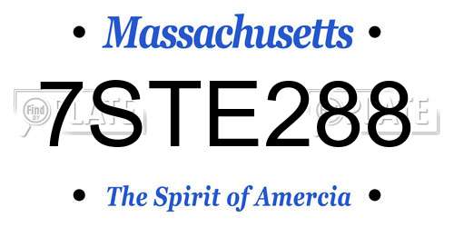 7STE288 Massachusetts License Plate