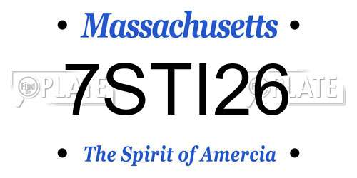 7STI26 Massachusetts License Plate