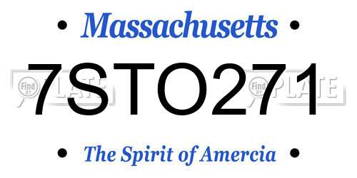 7STO271 Massachusetts License Plate