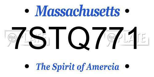 7STQ771 Massachusetts License Plate
