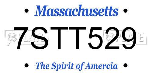 7STT529 Massachusetts License Plate