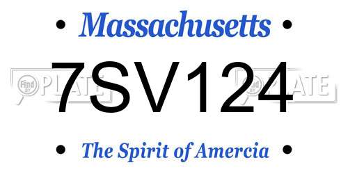 7SV124 Massachusetts License Plate