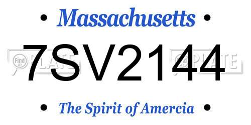 7SV2144 Massachusetts License Plate