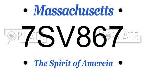 7SV867 Massachusetts License Plate
