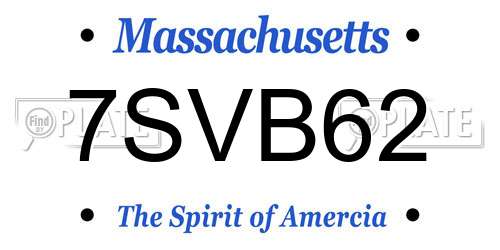 7SVB62 Massachusetts License Plate