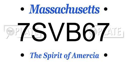 7SVB67 Massachusetts License Plate