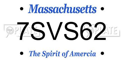 7SVS62 Massachusetts License Plate
