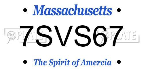 7SVS67 Massachusetts License Plate