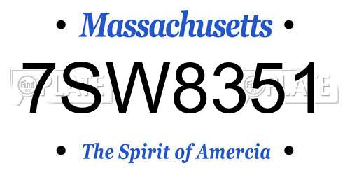 7SW8351 Massachusetts License Plate