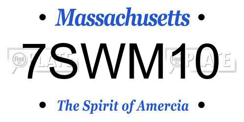 7SWM10 Massachusetts License Plate