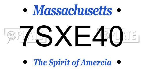 7SXE40 Massachusetts License Plate