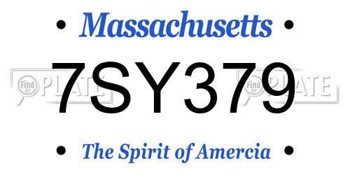 7SY379 Massachusetts License Plate