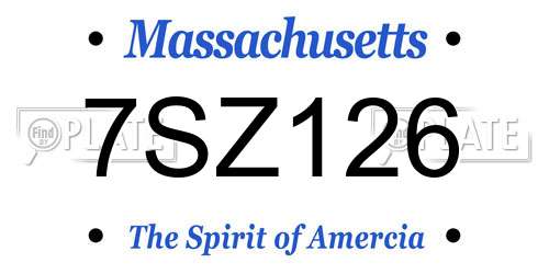 7SZ126 Massachusetts License Plate