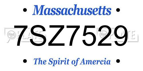 7SZ7529 Massachusetts License Plate