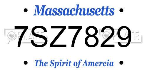 7SZ7829 Massachusetts License Plate