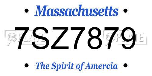 7SZ7879 Massachusetts License Plate