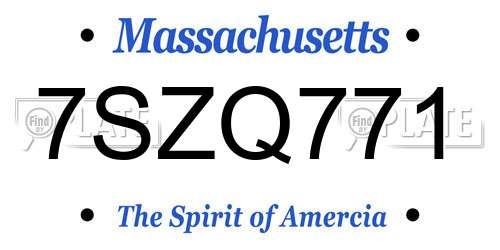 7SZQ771 Massachusetts License Plate