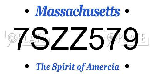 7SZZ579 Massachusetts License Plate