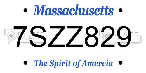 7SZZ829 Massachusetts License Plate