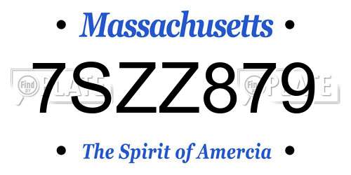 7SZZ879 Massachusetts License Plate