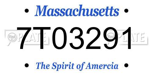 7T03291 Massachusetts License Plate