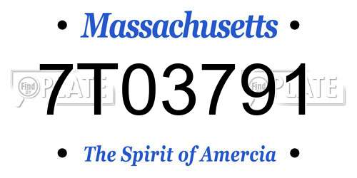 7T03791 Massachusetts License Plate