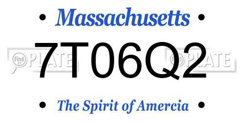 7T06Q2 Massachusetts License Plate