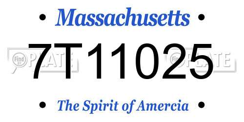 7T11025 Massachusetts License Plate