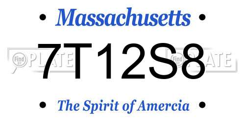 7T12S8 Massachusetts License Plate
