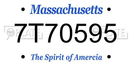 7T70595 Massachusetts License Plate