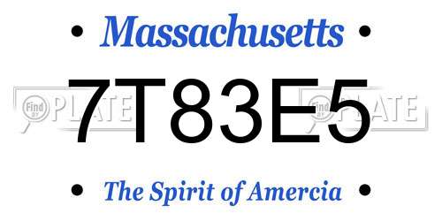 7T83E5 Massachusetts License Plate